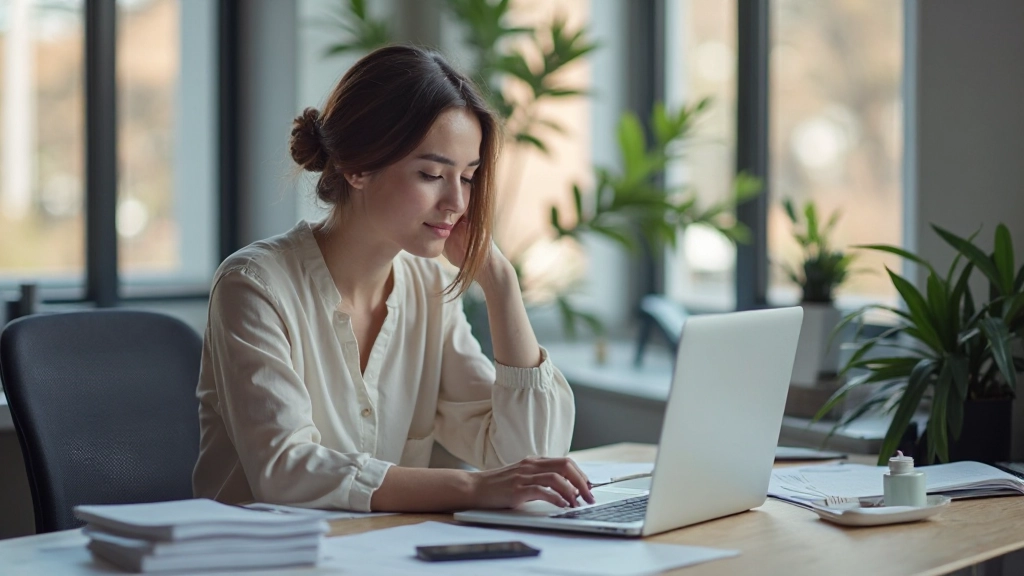 Профессиональный маркетолог работает над дизайном объявления на компьютере в современном офисе