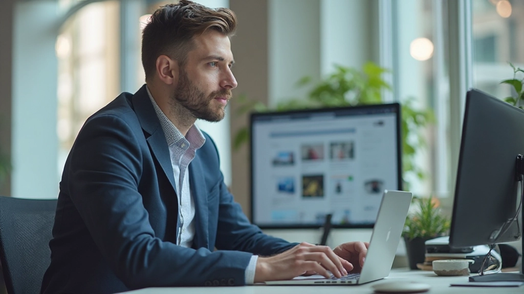 Профессиональная фотография цифровой маркетинговой платформы на экране компьютера